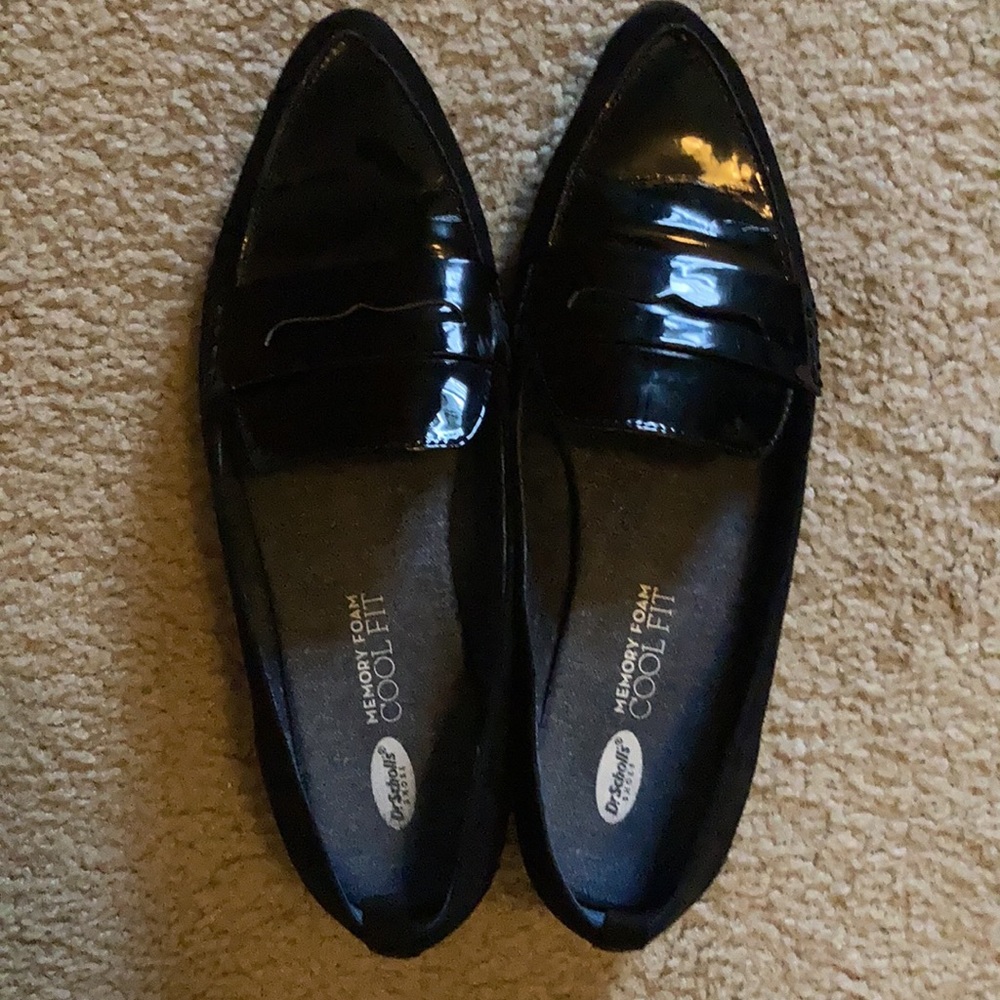 Cute suede and patent leather flats.